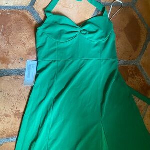Luxe Vibrant Green Halter Maxi Dress